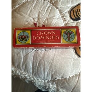 Crown Dominoes vintage wood The Embossing Company Albany NY Vintage Game Set